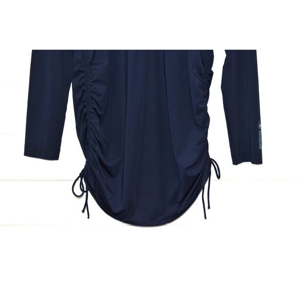 Carve Designs Rashguard Medium Navy Blue Long Sleeve Swim Top Sun Protection Zip - Picture 5 of 9